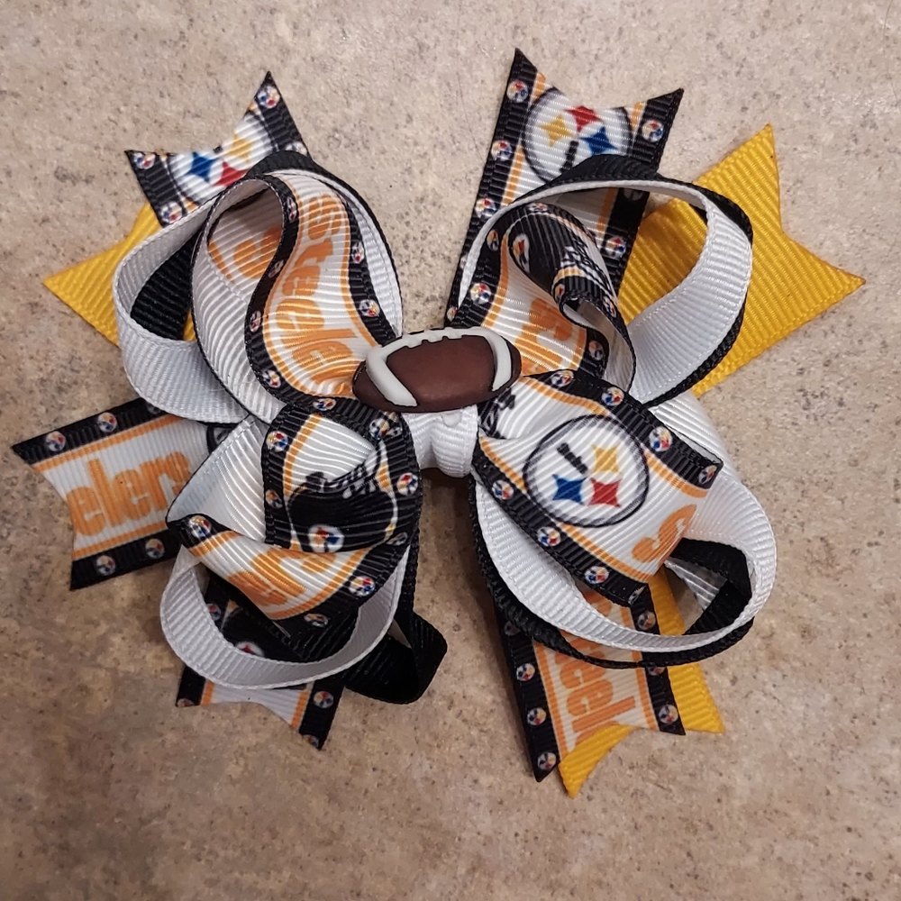 NFL Steelers Football Bow HairClip
